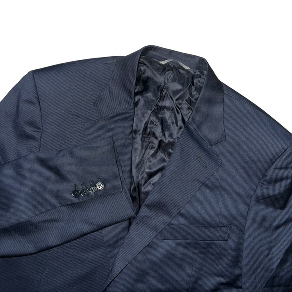 Canali Holt Renfrew Blazer Sports Coat Jacket Men 40L Blue Stripes Wool 13280/31 - Picture 2 of 11